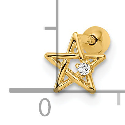 Ombliguera en forma de estrella en oro de 14k