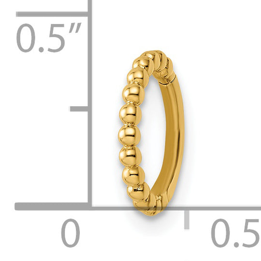 Anillo de Nariz con Cuentas de Calibre 14 en Oro de 14k