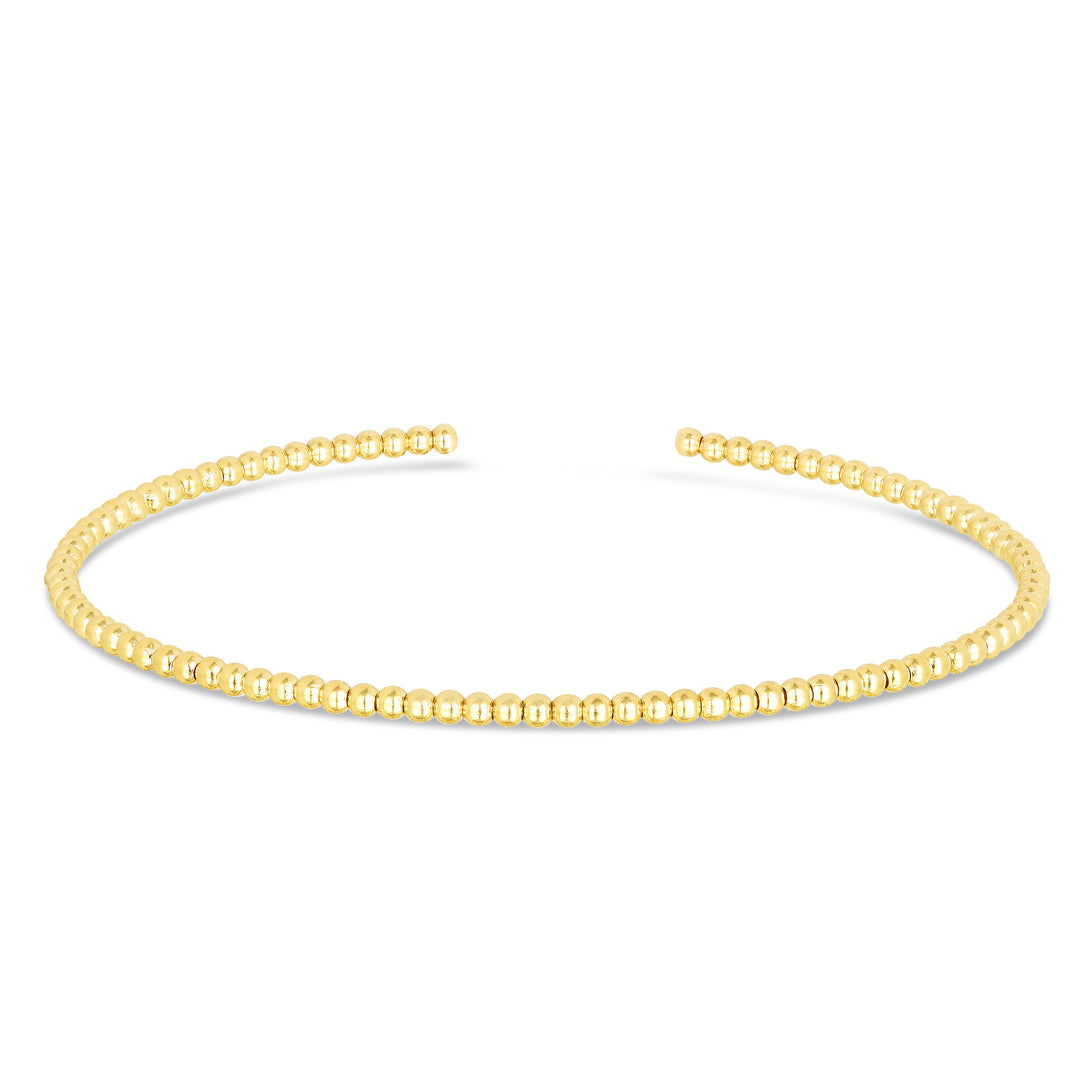 Brazalete de cuentas de 2 mm de oro de 14 quilates