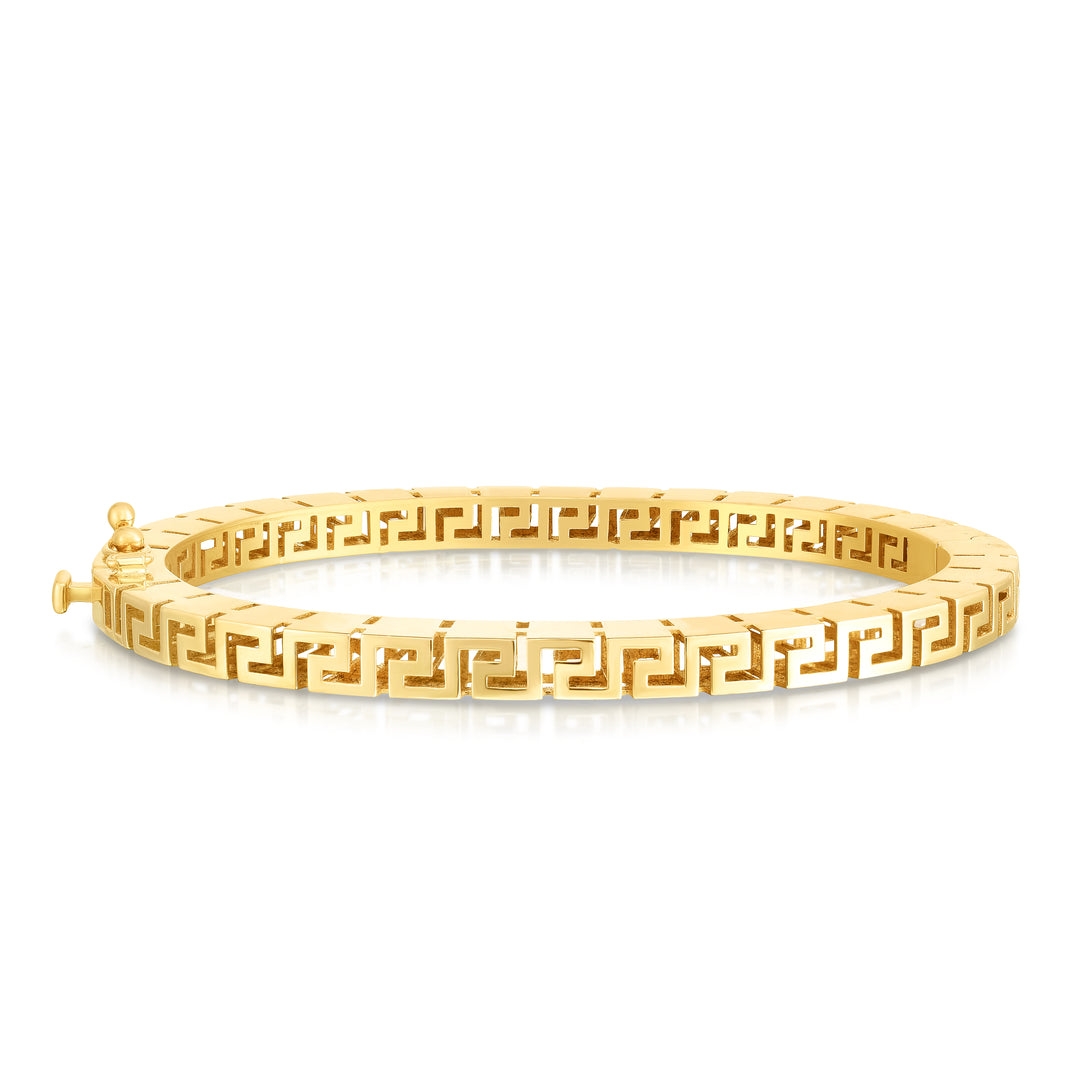 Brazalete con llave griega de 14K