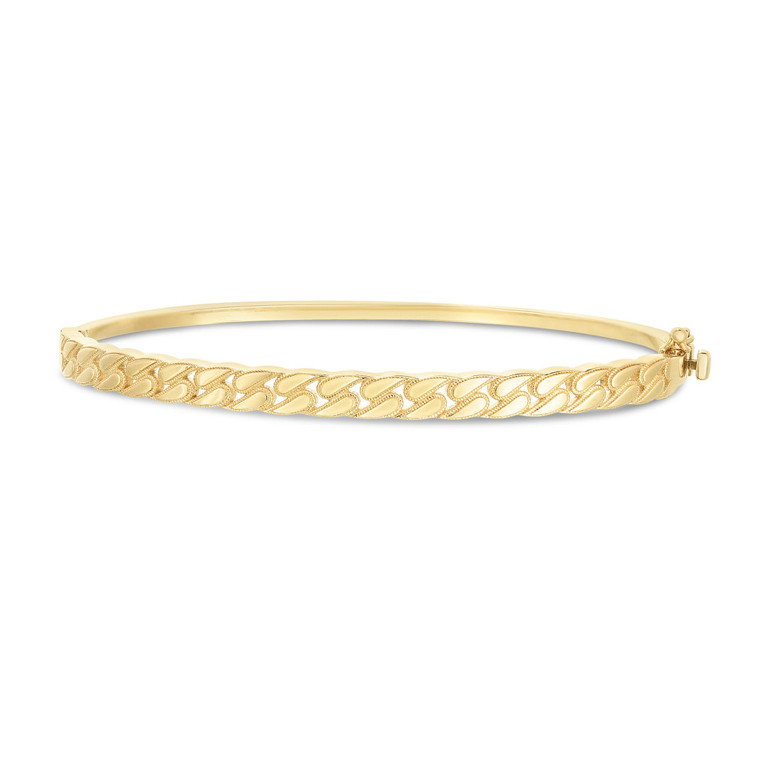 Brazalete de cadena cubana de 14 quilates