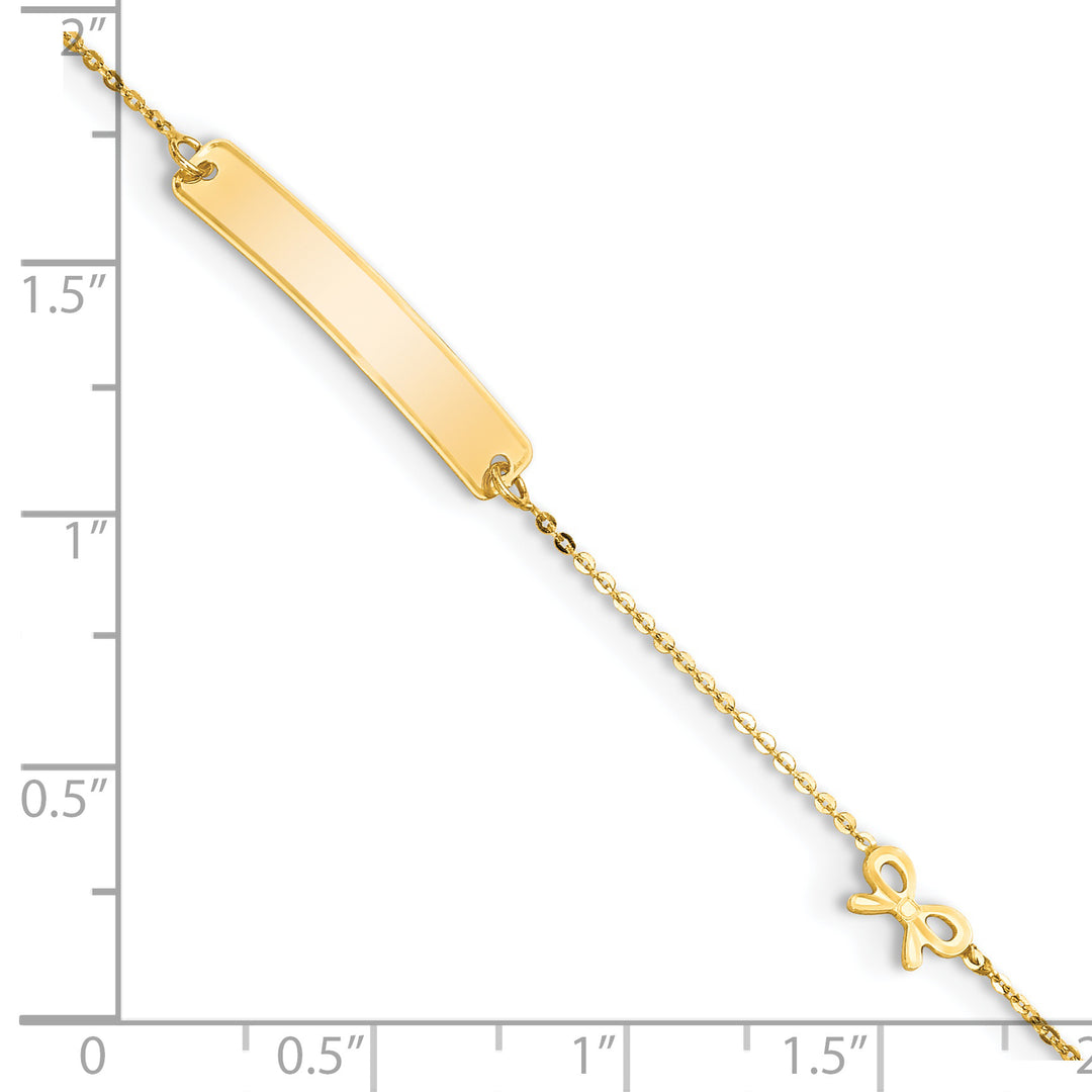 Brazalete de identificación con lazo pulido de 14k y 5,5 pulgadas