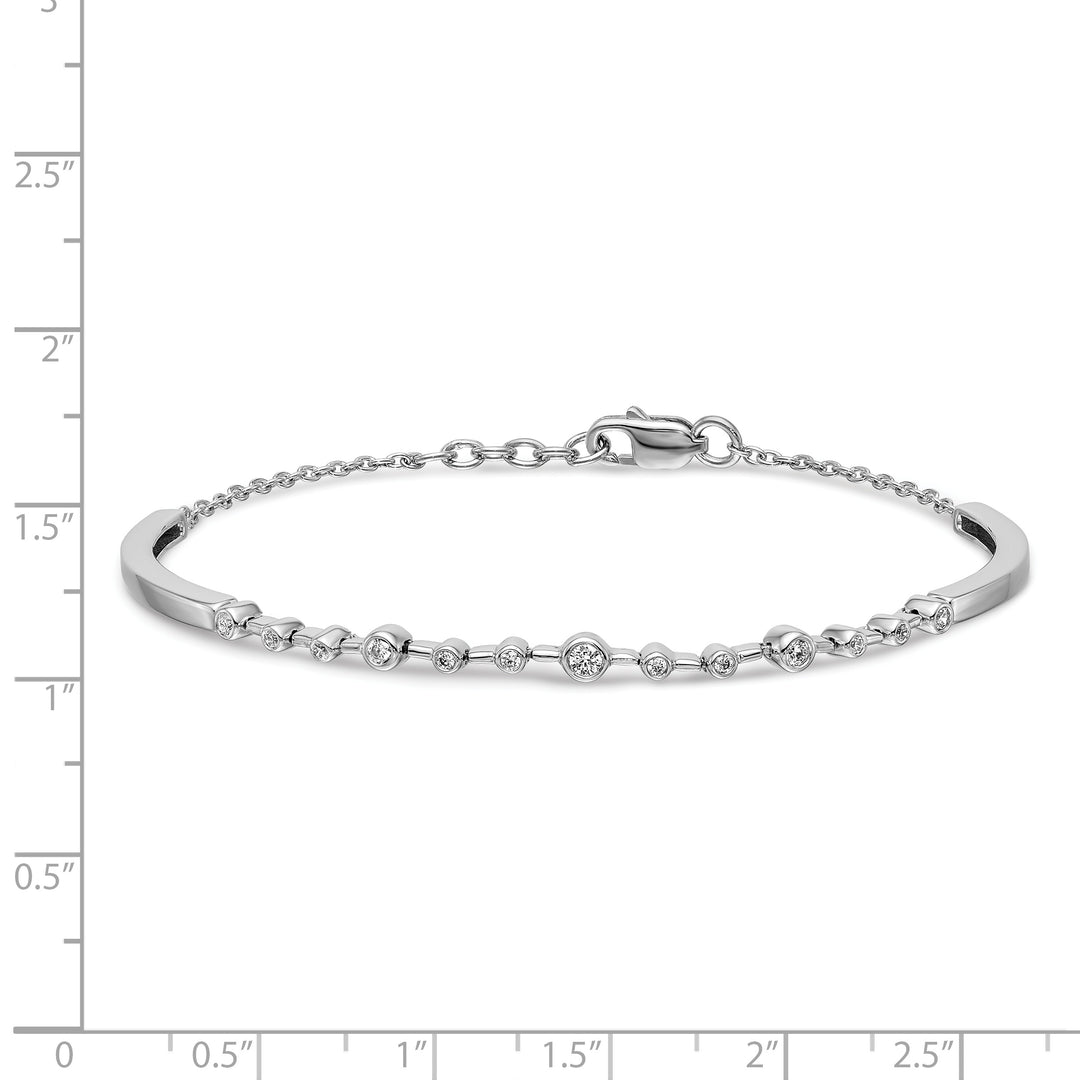 Brazalete Bangle de Diamante en Oro Blanco de 14k