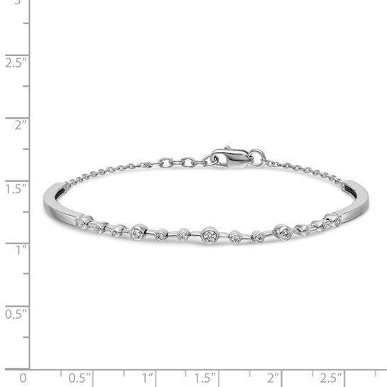 Brazalete Bangle de Diamante en Oro Blanco de 14k