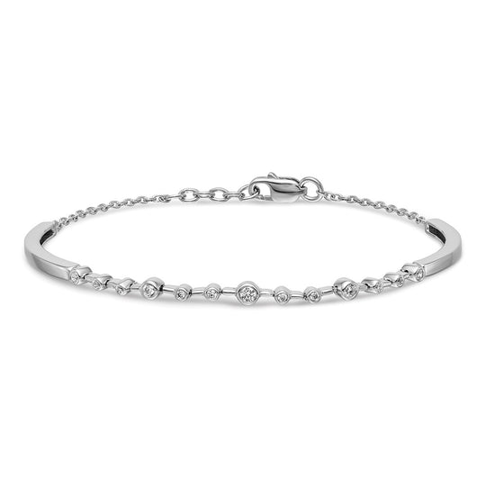 Brazalete Bangle de Diamante en Oro Blanco de 14k