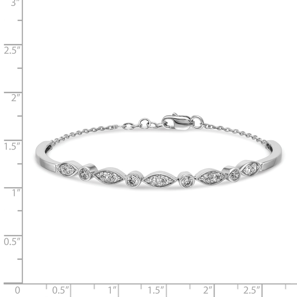 Brazalete tipo brazalete de diamantes en oro blanco de 14k