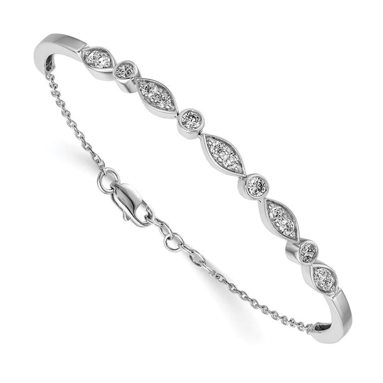 Brazalete Bangle de Diamante en Oro Blanco de 14k