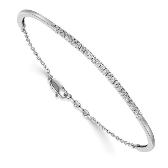 Brazalete Bangle de Diamante en Oro Blanco de 14k