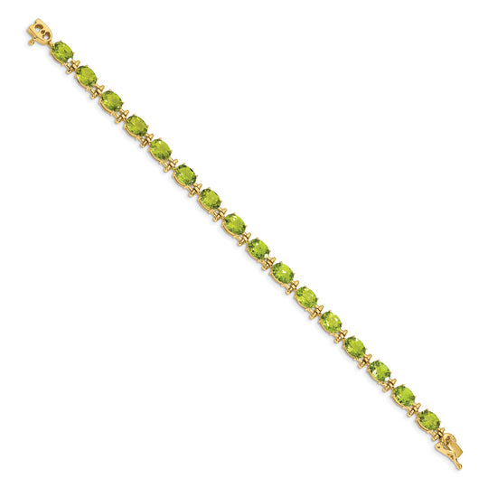 Pulsera de peridoto de 14k