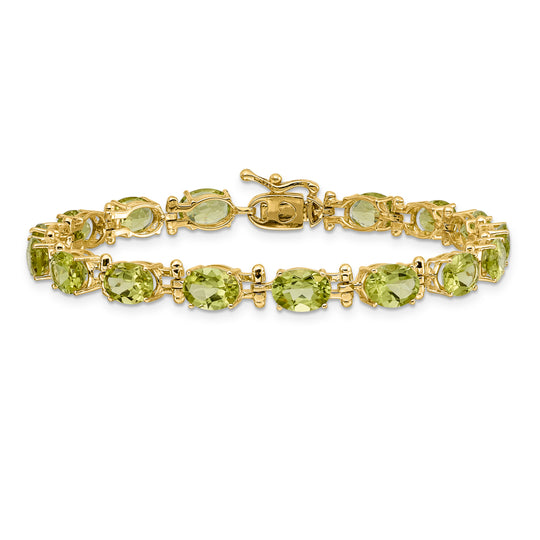 Pulsera de peridoto de 14k