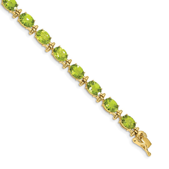 Pulsera de peridoto de 14k