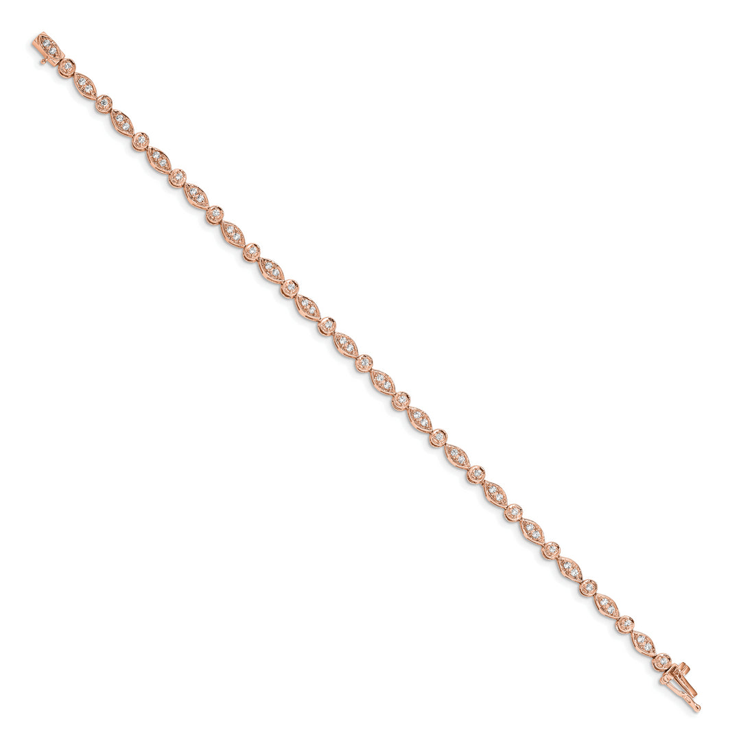 Pulsera de diamantes en oro rosa de 14 k