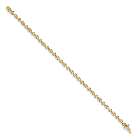 Pulsera de diamantes en oro amarillo de 14 k