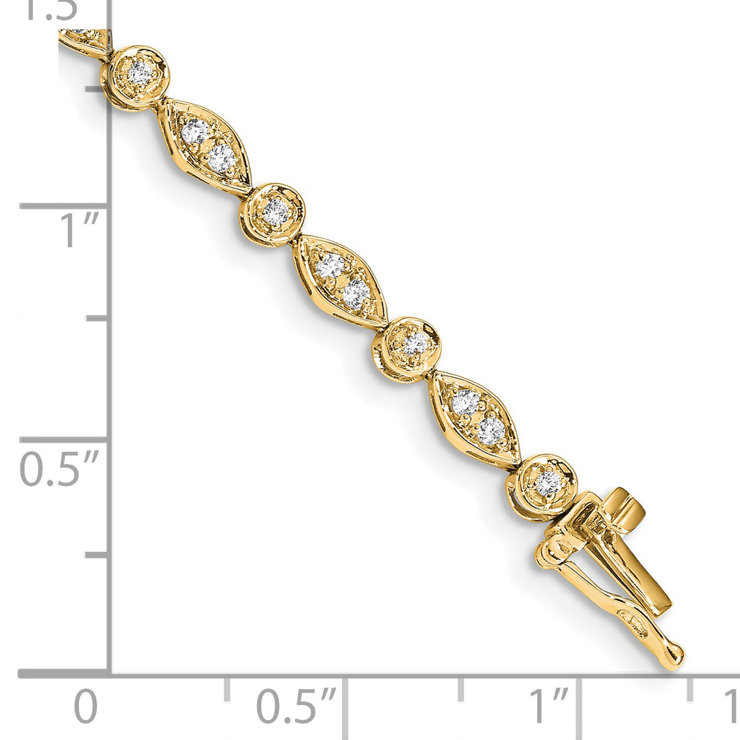 Pulsera de diamantes en oro amarillo de 14 k