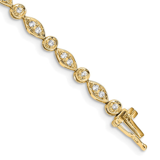 Pulsera de diamantes en oro amarillo de 14 k