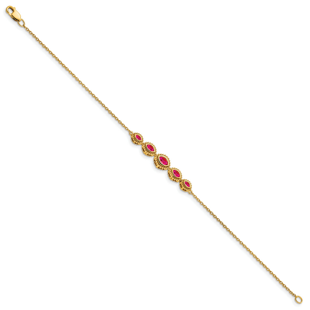 Pulsera de rubíes marquesa de 14 k