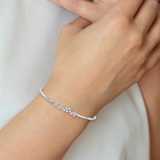 Brazalete Bangle de Diamante en Oro Blanco de 14k