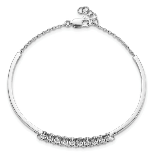 Brazalete Bangle de Diamante en Oro Blanco de 14k