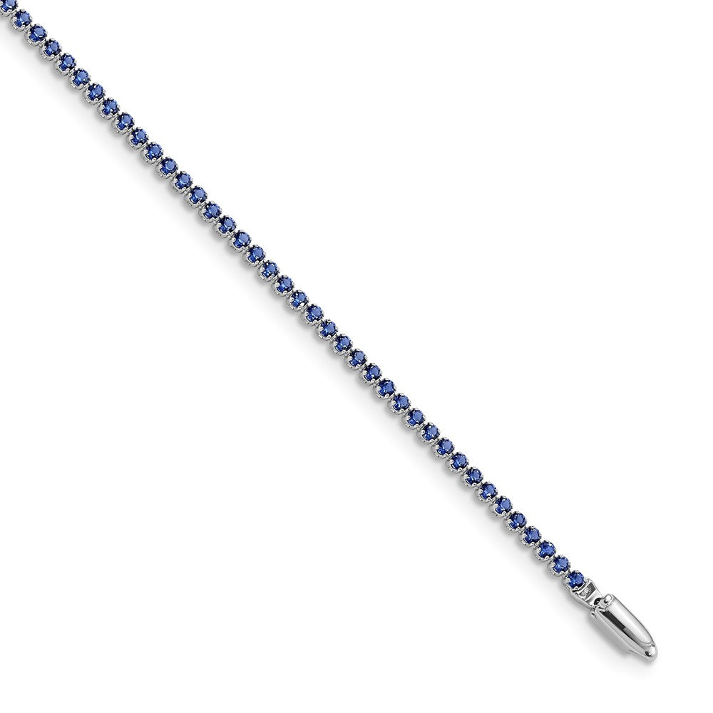 Pulsera de tenis de zafiro azul creado de 14 kw y 1,5 mm