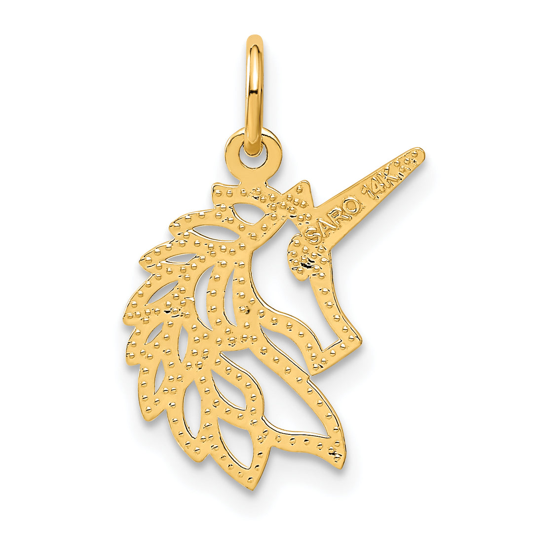 Colgante Cabeza de Unicornio en Oro Amarillo de 14K