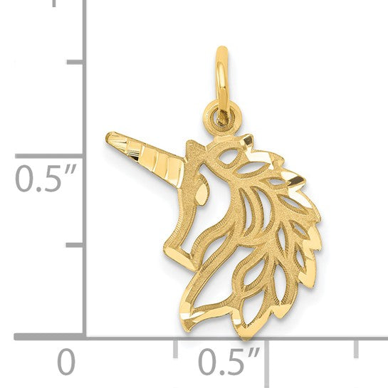 Colgante Cabeza de Unicornio en Oro Amarillo de 14K