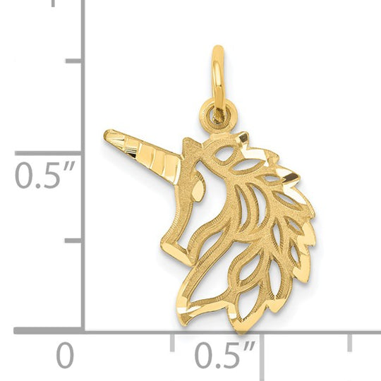 Colgante Cabeza de Unicornio en Oro Amarillo de 14K