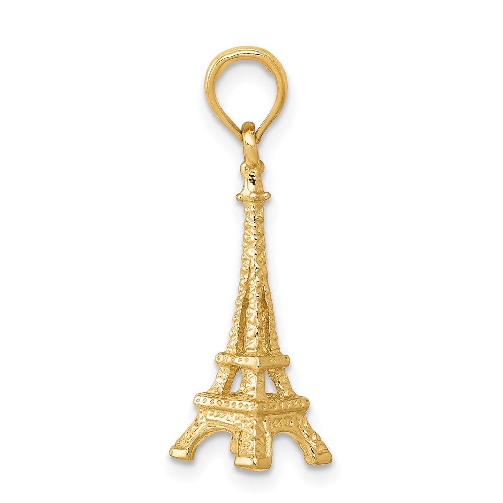 Encanto de la Torre Eiffel 3D pulido sólido de 14 k