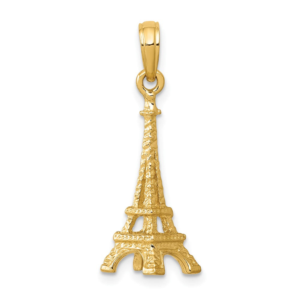 Encanto de la Torre Eiffel 3D pulido sólido de 14 k