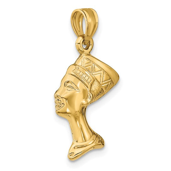 Colgante 3D de Nefertiti en Oro Amarillo 14K