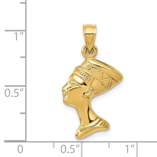 Colgante 3D de Nefertiti en Oro Amarillo 14K