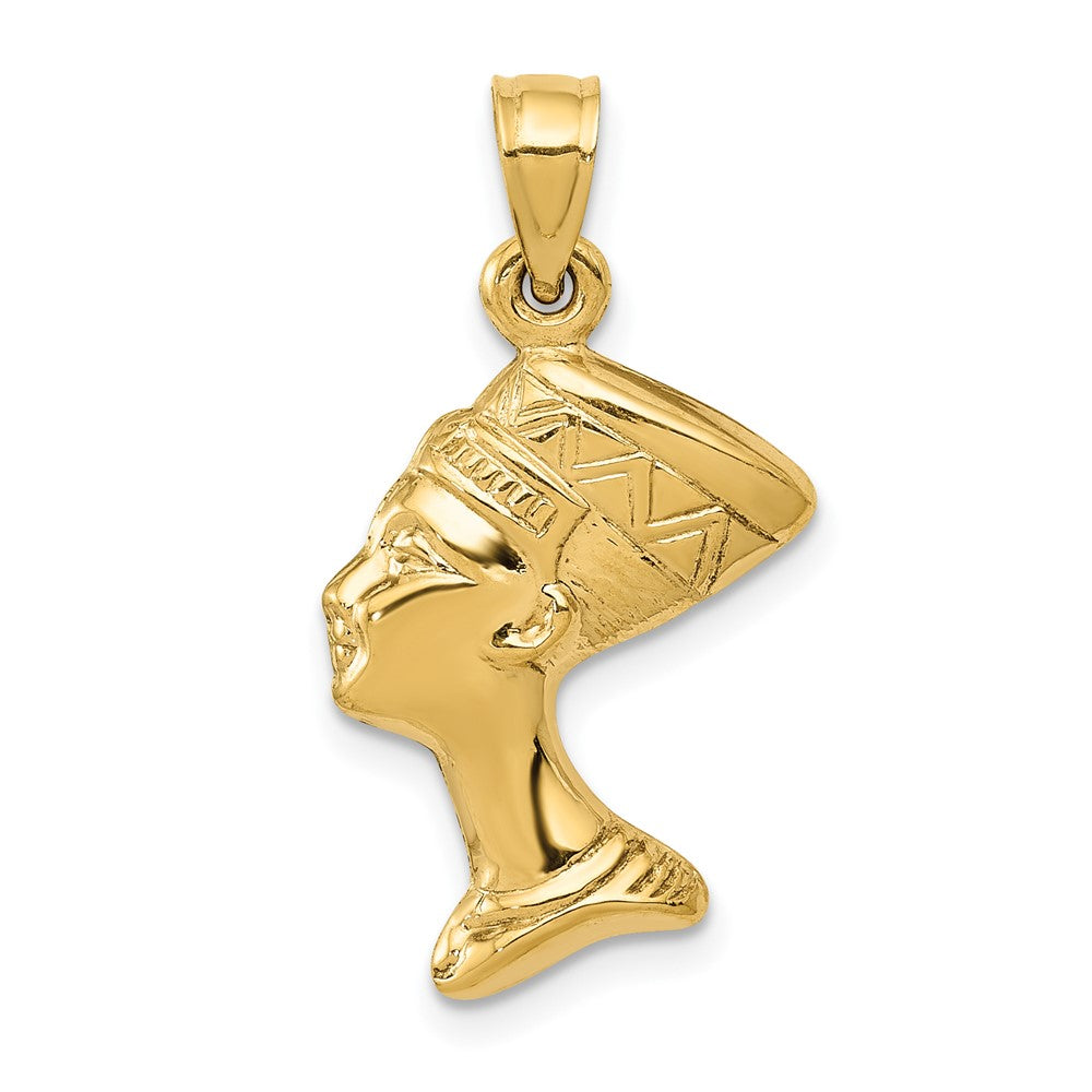 Colgante 3D de Nefertiti en Oro Amarillo 14K