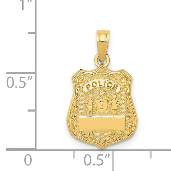 Dije Insignia de Policía en Oro Amarillo de 14K