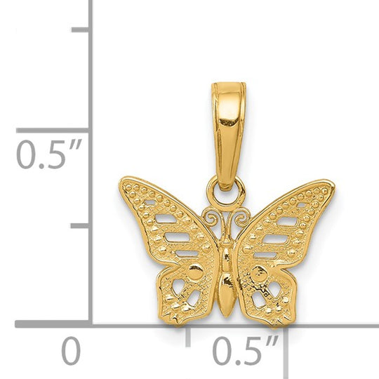 Dije Mariposa Cortada en Oro 14K