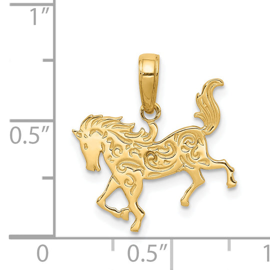 Colgante de Caballo en Oro Amarillo de 14K