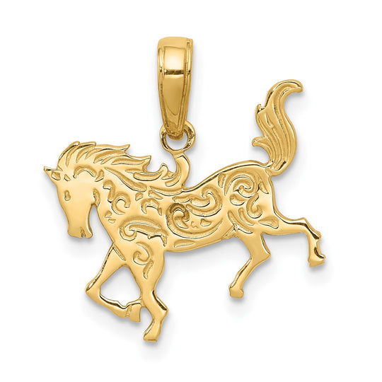 Colgante de Caballo en Oro Amarillo de 14K