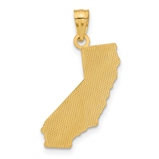 Dije del Estado de California "CALI GIRL" en Oro Amarillo 14K