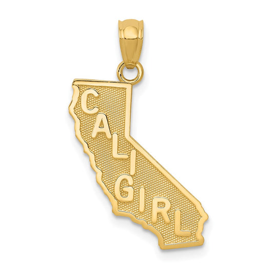 Colgante de mapa estatal CALI GIRL de 14k