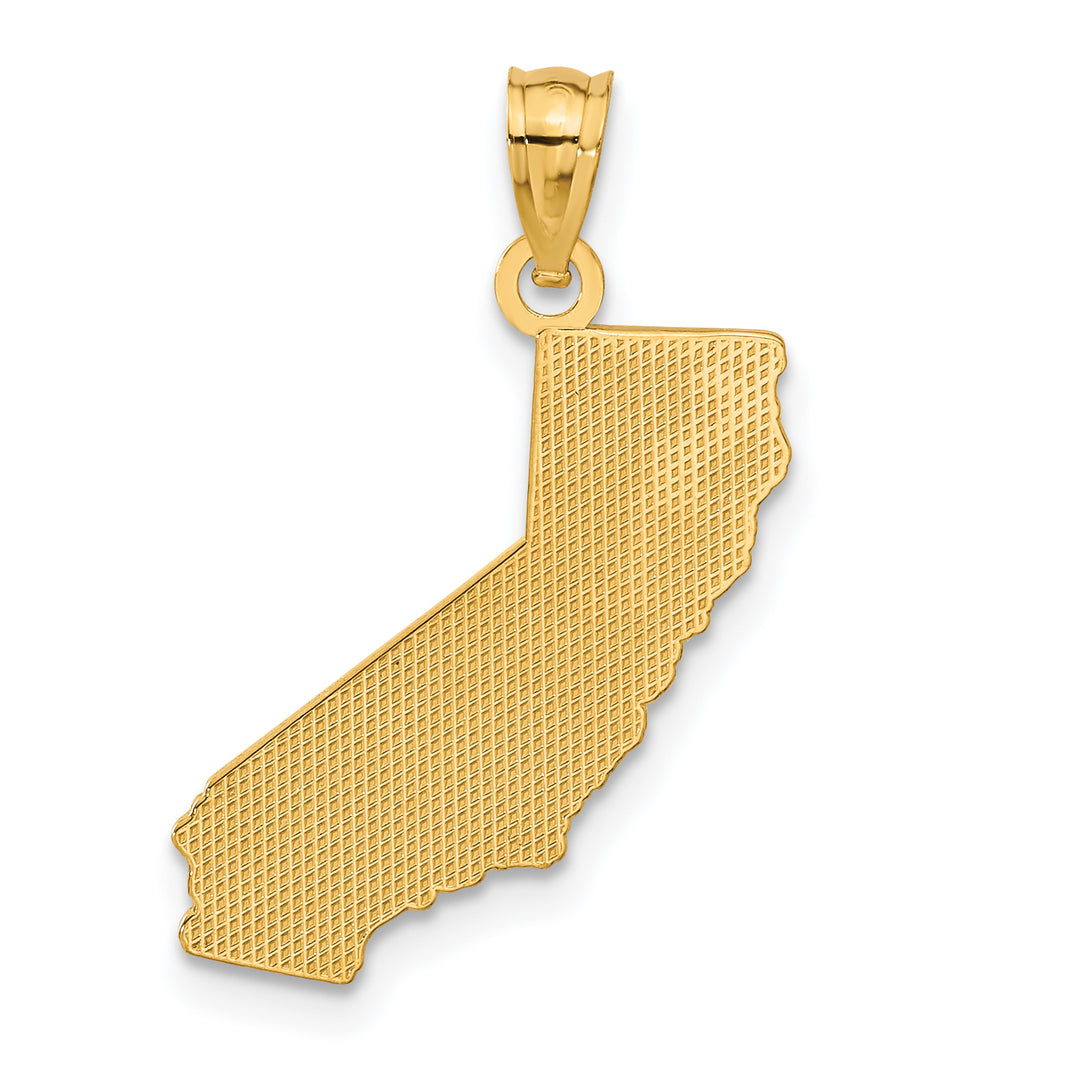 Colgante del Mapa del Estado de California en Oro Amarillo de 14k