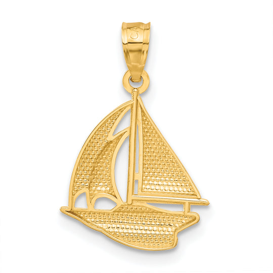 Colgante de Velero en Oro Amarillo de 14K