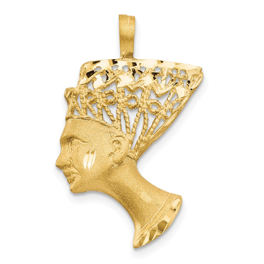 Charm Nefertiti de satén y D/C de 14 k