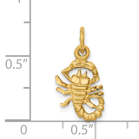 Dije del zodiaco Escorpio de satén de 14 k con talla de diamante