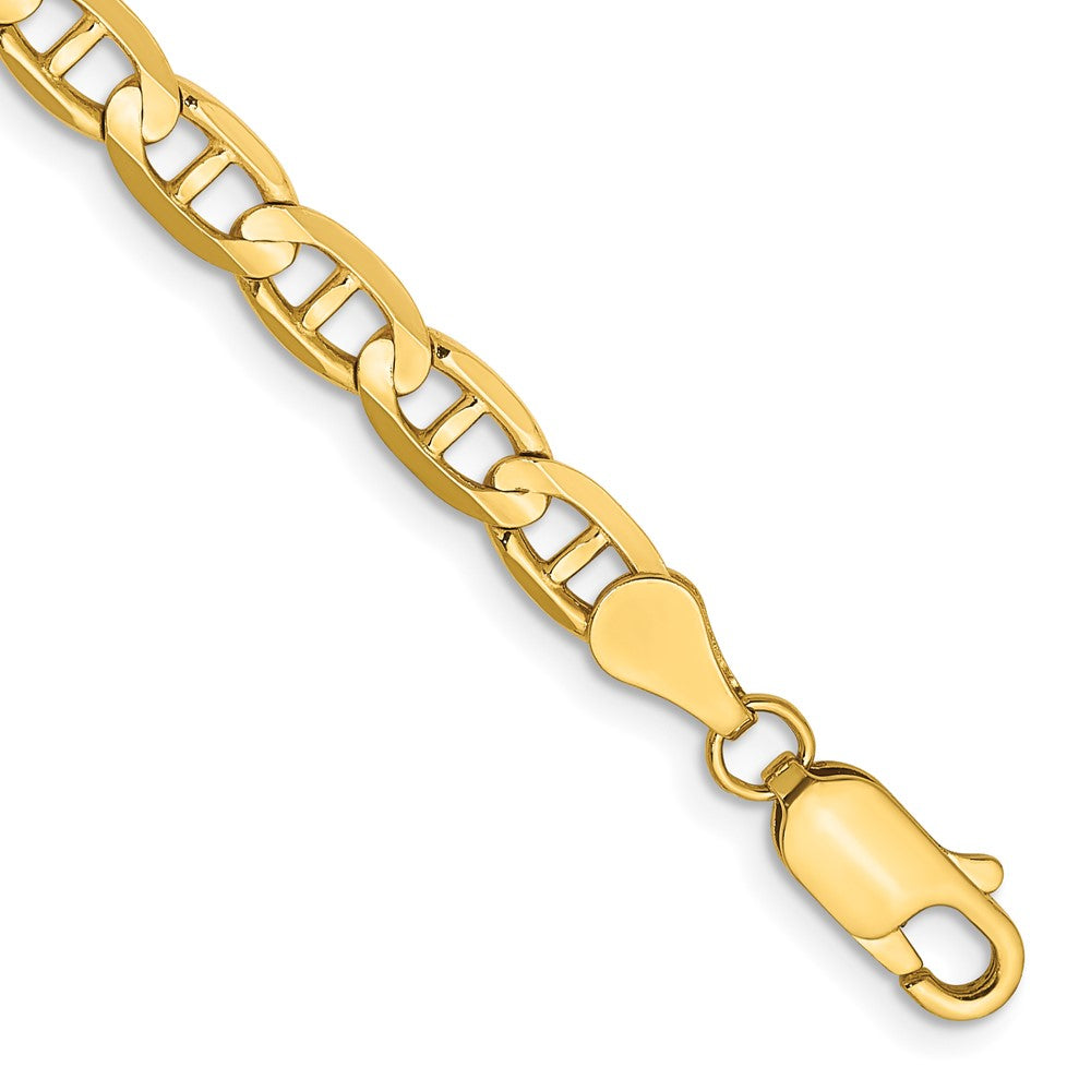 Pulsera de Oro Amarillo de 14k, 8 pulgadas, 4.5mm, Estilo Ancla Cóncavo con Cierre de Langosta