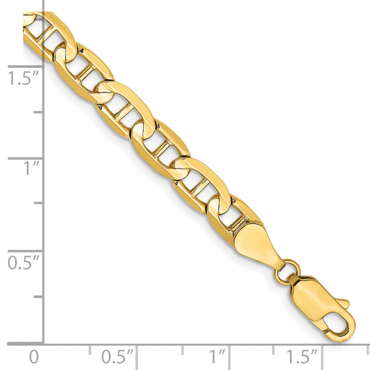 Cadena de ancla cóncava de 14k y 5,25 mm