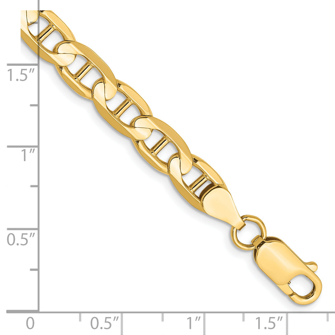 Cadena de ancla cóncava de 14k y 6,25 mm