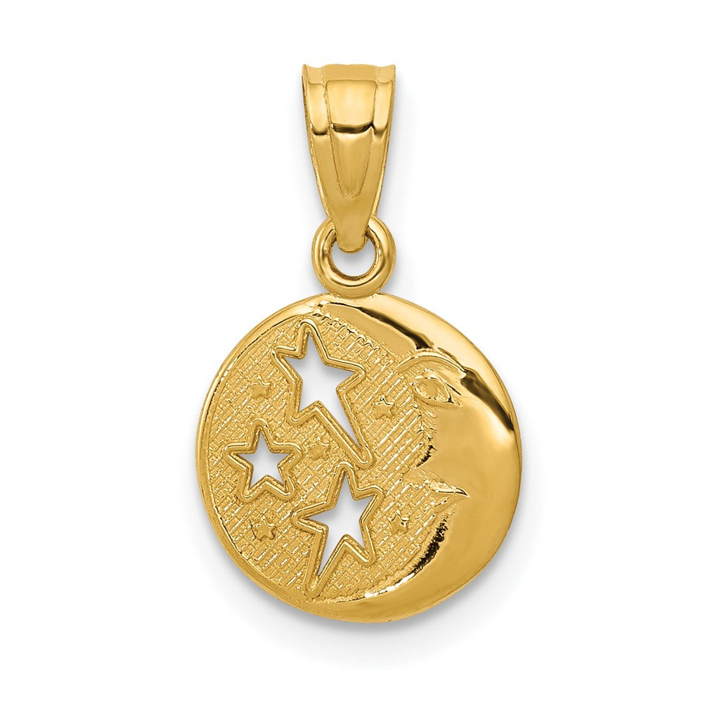 Colgante de Luna y Estrellas 14K