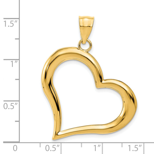 Colgante de Corazón Colgante Pulido en 14K