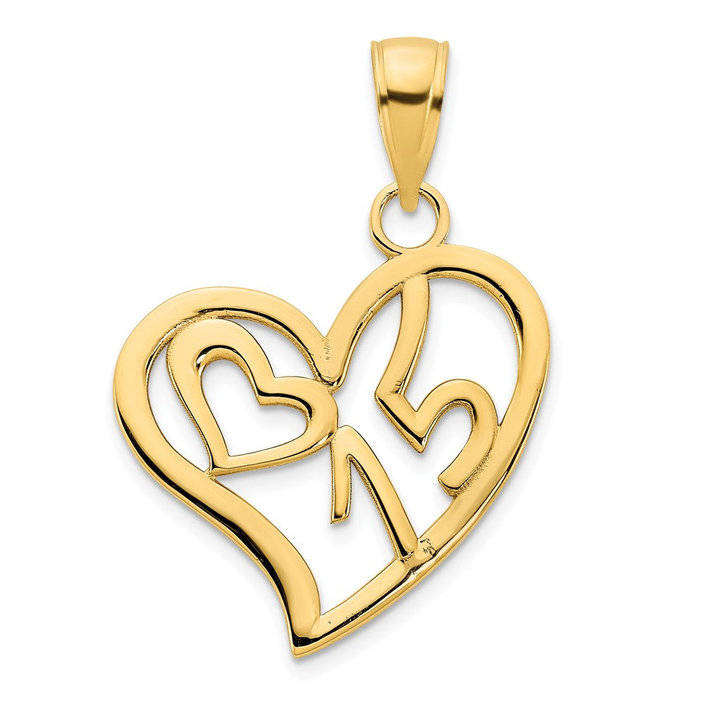 Colgante de corazón de 14k #15