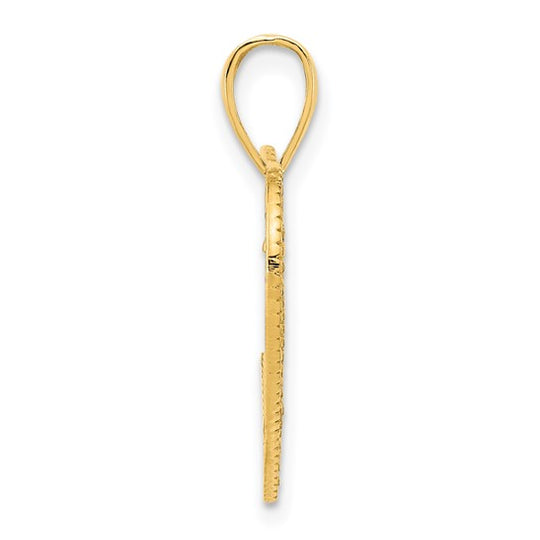 Colgante Corazón Elegante de Oro Amarillo 14K