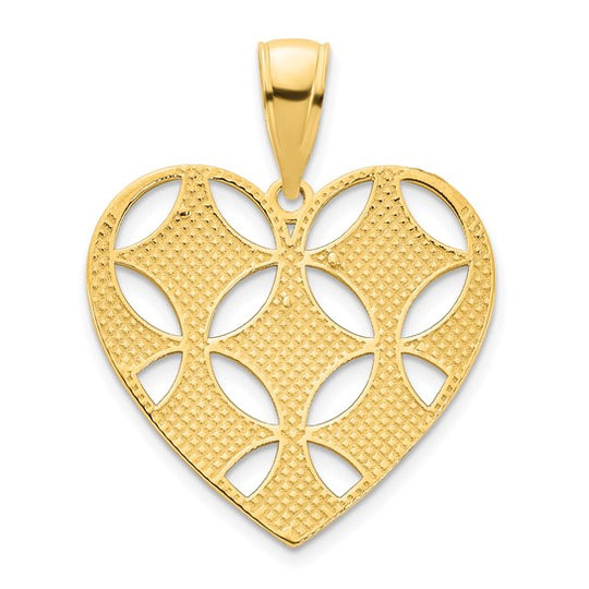 Colgante Corazón Elegante de Oro Amarillo 14K