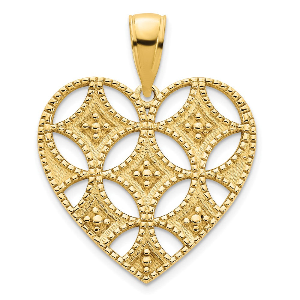 Colgante Corazón Elegante de Oro Amarillo 14K